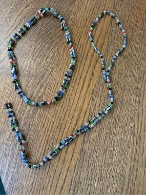 Vintage Y2K Magnetic Hematite Multicolor Bead Wrap Necklace Set of 2 NWOT